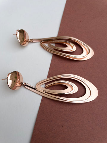 Contemporary Rose gold danglers