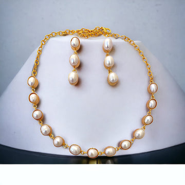Freshwater Pearl Necklace Earrings Set