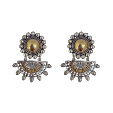 Surya Dual tone drop earrings