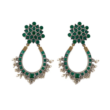 Shriya Silver Lookalike Chandbali Earrings