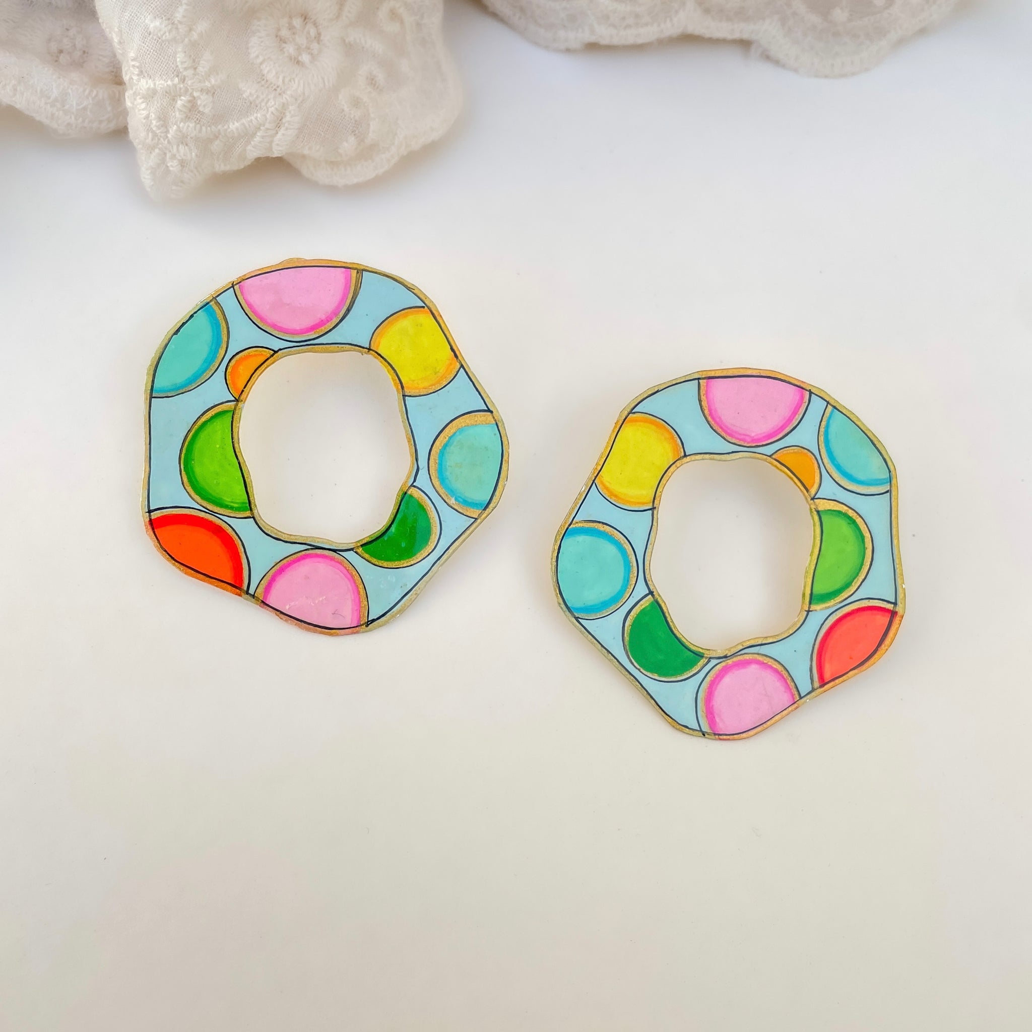 Round Shape Hand-painted Studs