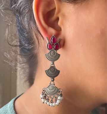 Neelam layered Danglers Earrings