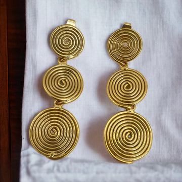 Florence Spiral Gold Toned Dangler Earrings