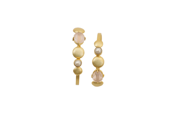 Mariah Pearl Stone Hoop Earrings