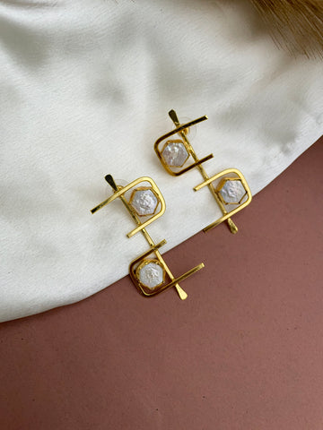 Golden Mother of Pearl earrings