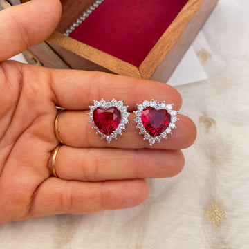 Heart Stone Studs