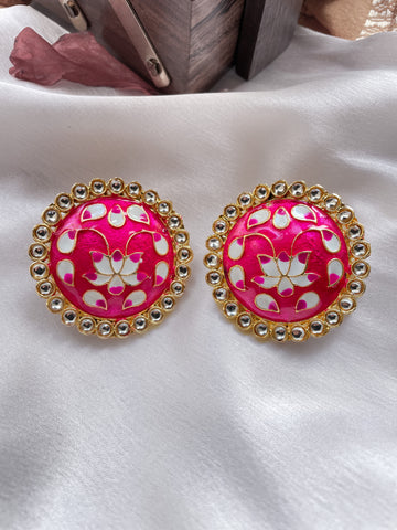 Oversized Meenakari Studs