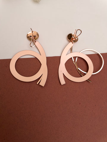 Contemporary Rose gold danglers