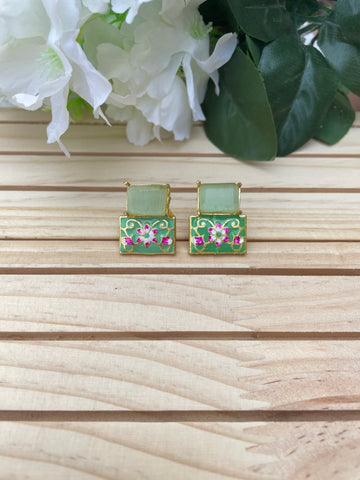 Meenakari Stone Studs Earrings