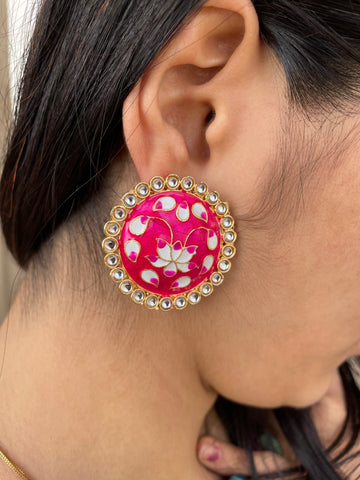 Oversized Meenakari Studs