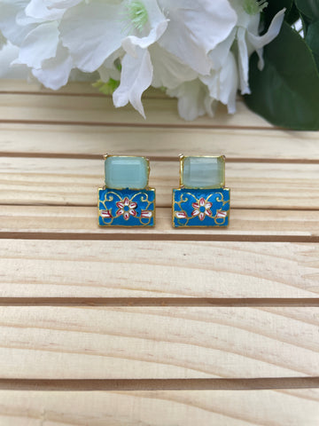 Meenakari Stone Studs Earrings