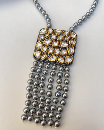 Pearl Kundan Long Necklace