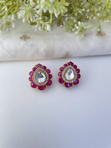 Shantana Polki Stone Stud Earrings