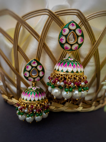 Meenakari Jhumka - Big