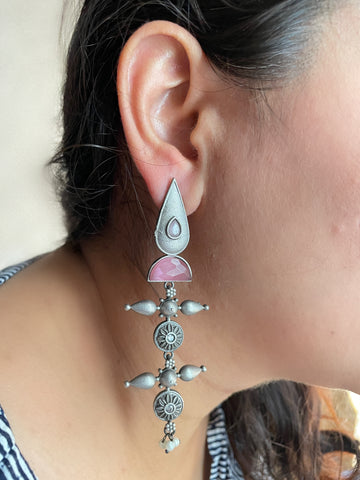 Chinmayi Silver Lookalike Stone Dangler